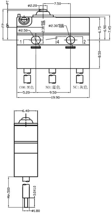 防水微動(dòng)開(kāi)關(guān)-G9E00W1尺寸